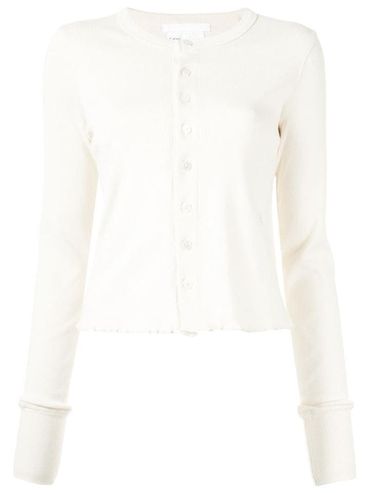 Helmut Lang Frilled Hem Cardigan - Yellow