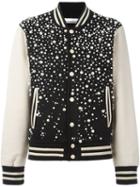 Night Market Embellished Bomber Jacket, Women's, Size: Medium, Black, Polyester/cotton