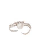 Yeprem Embellished Finger Cuff - White Gold
