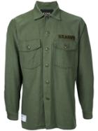 Icons - Star Print Military Shirt - Men - Cotton - L, Green, Cotton