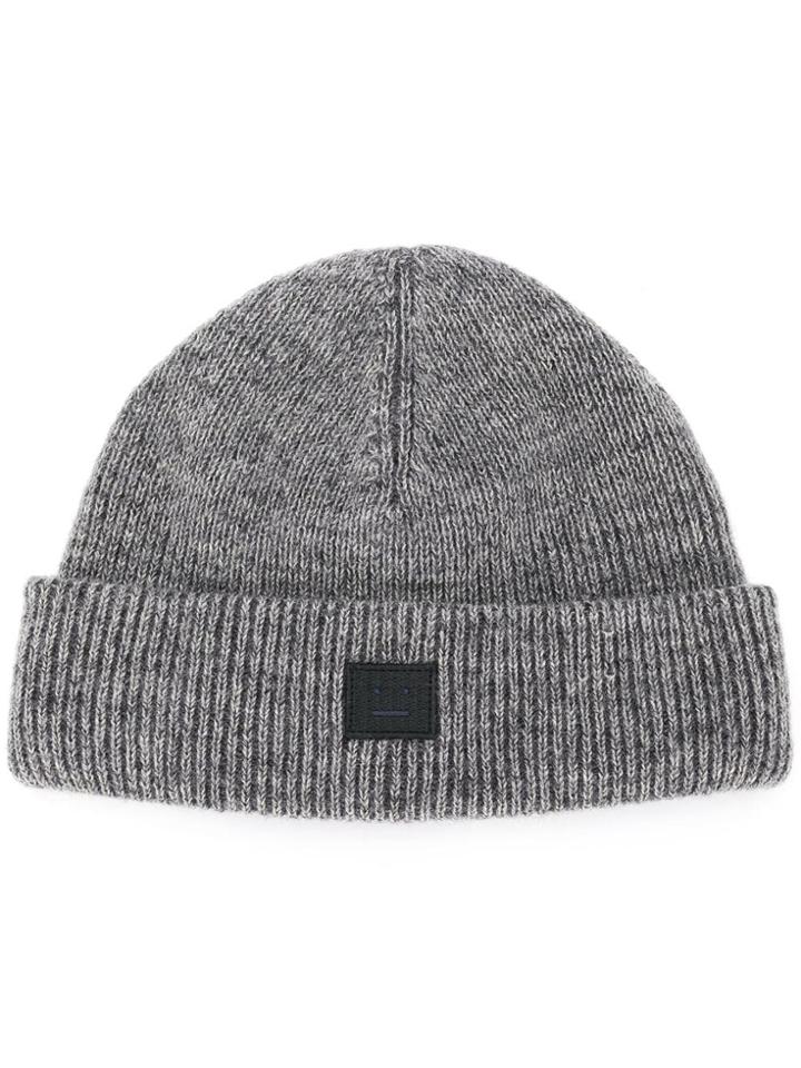 Acne Studios Face Beanie - Grey