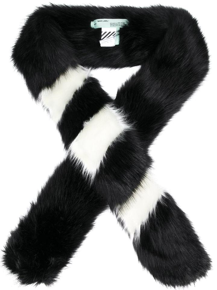 Off-white Faux Fur Scarf - Black