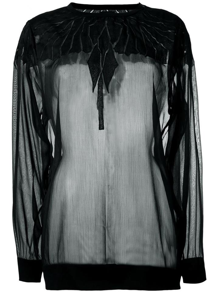 Marcelo Burlon County Of Milan Sheer Sweatshirt, Women's, Size: Small, Black, Cotton/polyester
