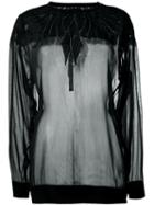 Marcelo Burlon County Of Milan Sheer Sweatshirt, Women's, Size: Small, Black, Cotton/polyester