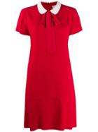 Red Valentino Contrast Collar Short Dress