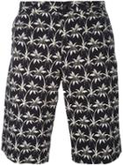 Ps Paul Smith Palm Print Shorts, Men's, Size: 50, Black, Cotton/spandex/elastane