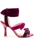 Attico Ankle Tie Diletta Sandals - Pink & Purple