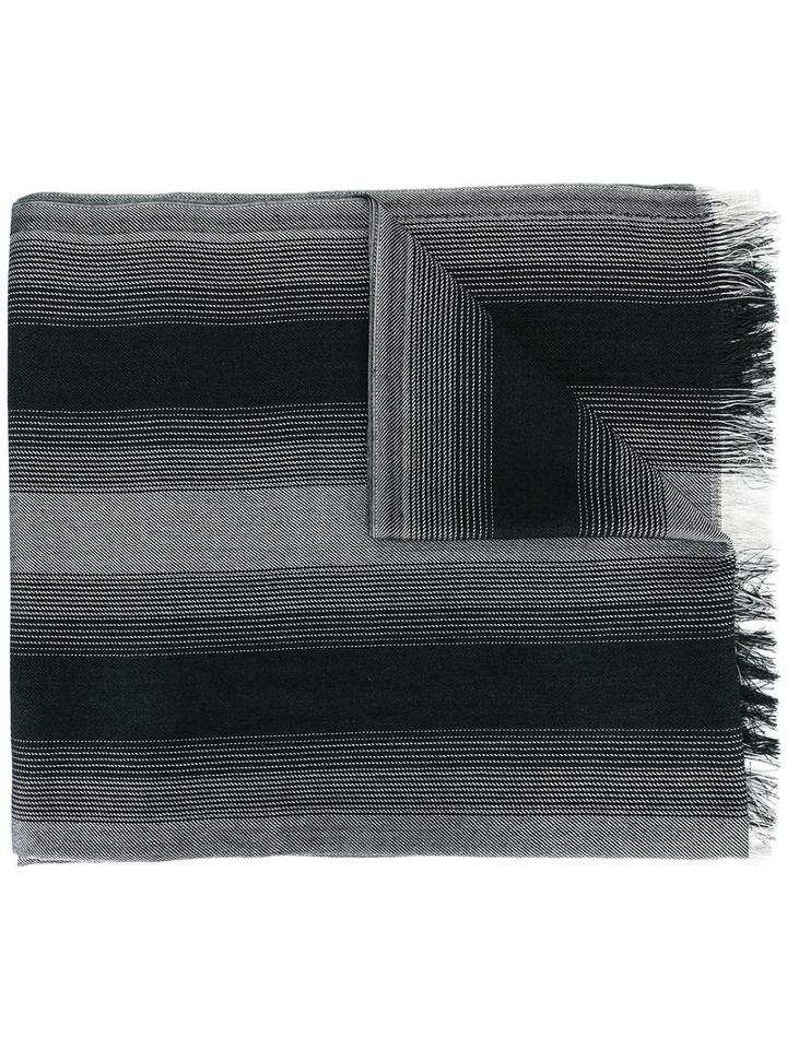 Dior Homme Striped Scarf, Men's, Black, Silk/wool