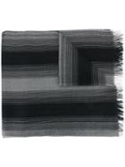 Dior Homme Striped Scarf, Men's, Black, Silk/wool