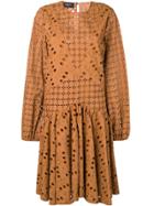 Rochas Broderie Anglaise Dress - Brown