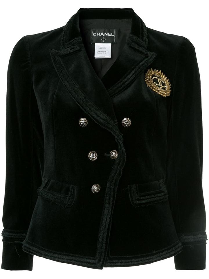 Chanel Pre-owned Double Breasted Cropped Jacket - Black