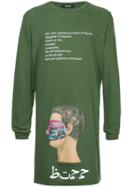 Undercover Extra Long Graphic Printed T-shirt - Green