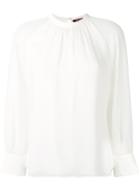 Max Mara Studio Sheer Raglan Sleeve Top - White