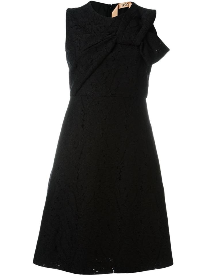 No21 Knot Detail A-line Dress, Women's, Size: 44, Black, Cotton/viscose/polyamide