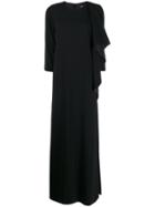 Paule Ka Side Slit Long Dress - Black