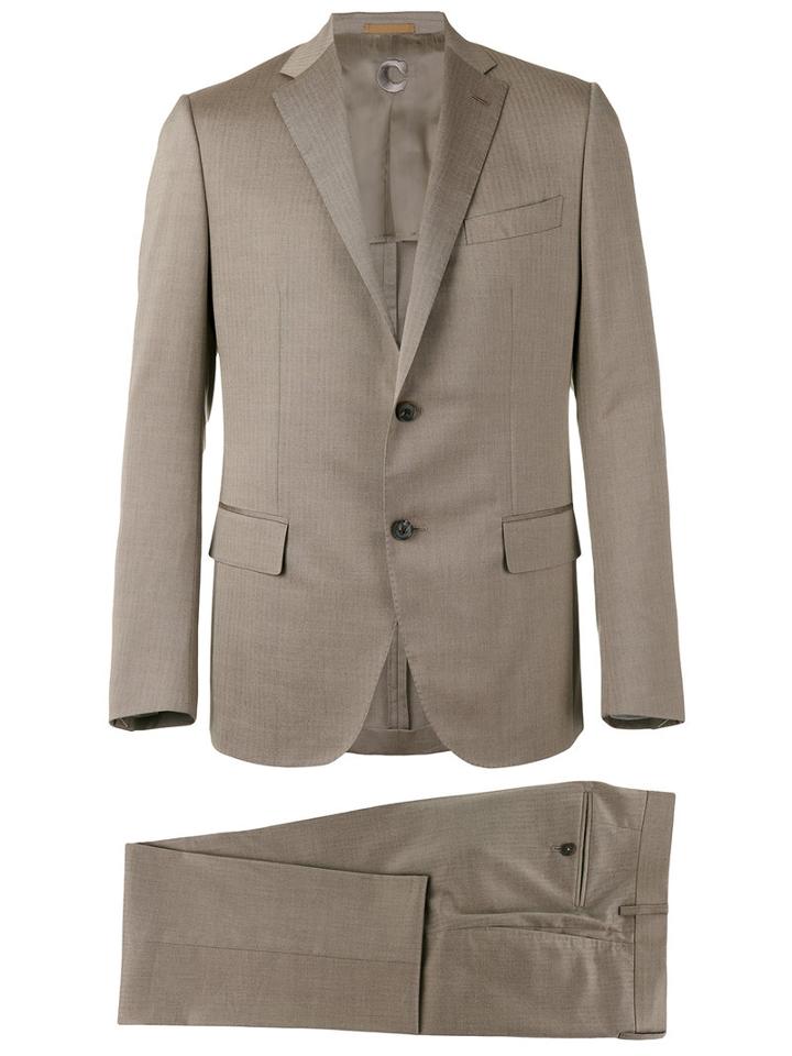 Caruso Formal Suit, Men's, Size: 54, Nude/neutrals, Silk/cotton/linen/flax/cupro