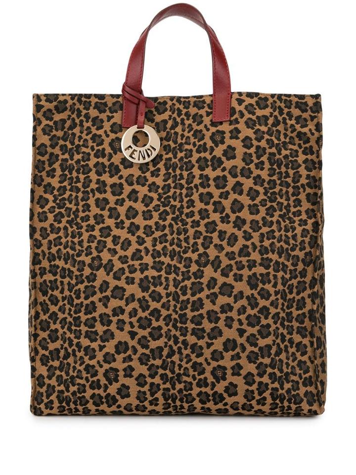 Fendi Pre-owned Leopard Jacquard Tote - Brown