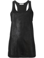 A.f.vandevorst Leather-effect Tank Top, Women's, Size: 38, Black, Viscose/spandex/elastane