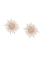 Oscar De La Renta Flower Earrings - Yellow & Orange