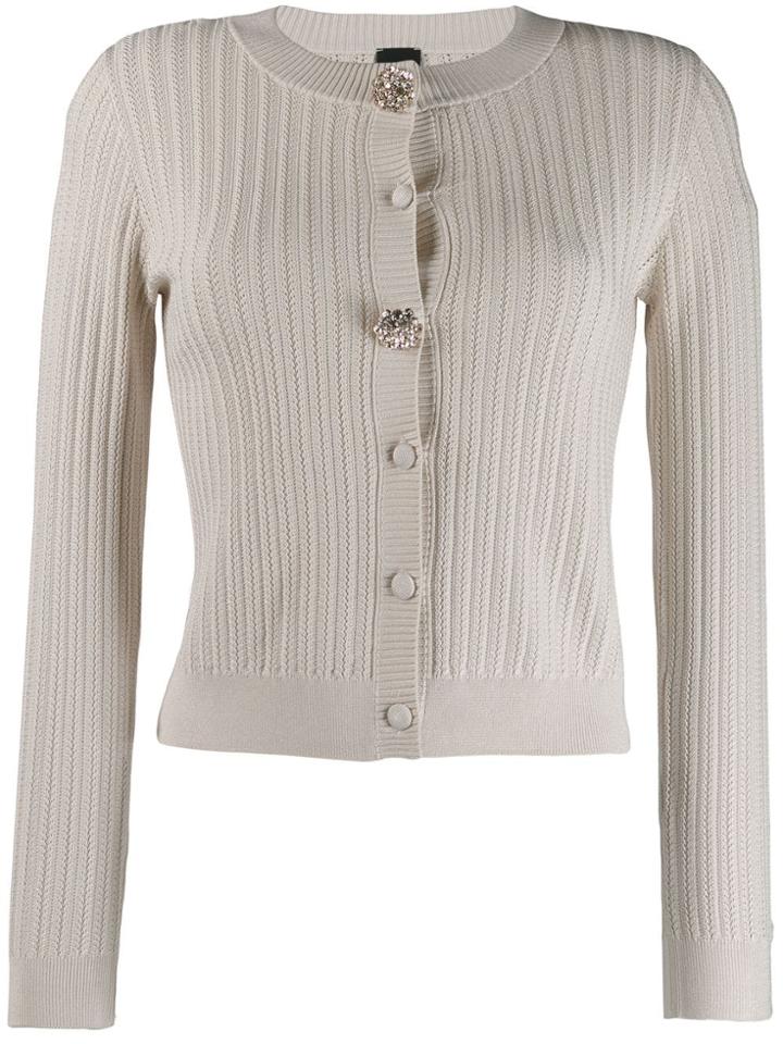 Pinko Crystal Embellished Cardigan - Grey