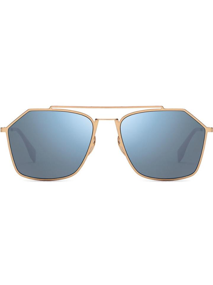 Fendi Eyewear Hexagonal Sunglasses - Gold
