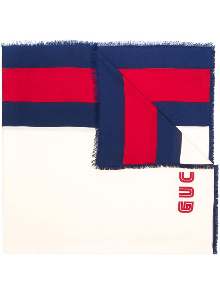 Gucci Logo Colour Block Scarf - Nude & Neutrals