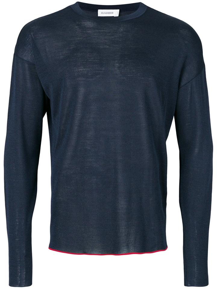 Jil Sander Fine Knit Sweater - Blue