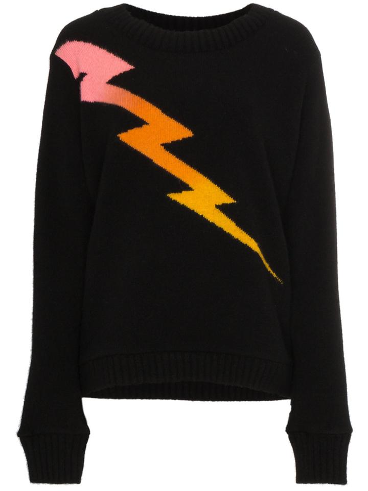 The Elder Statesman Lightning Intarsia Jumper - Black
