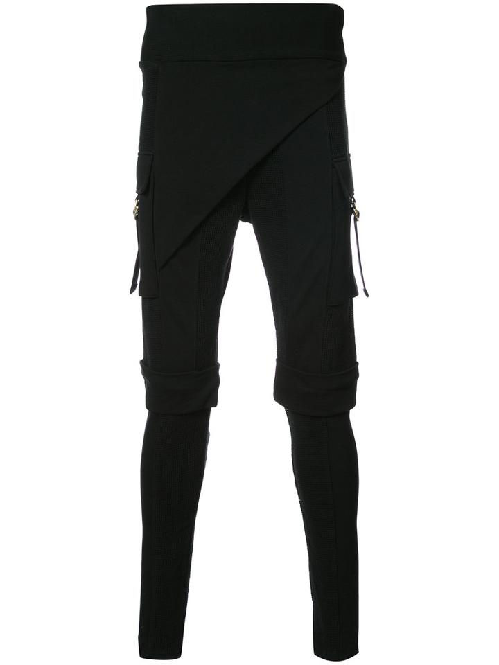 Balmain - Slouched Skinny Trousers - Men - Cotton - S, Black, Cotton