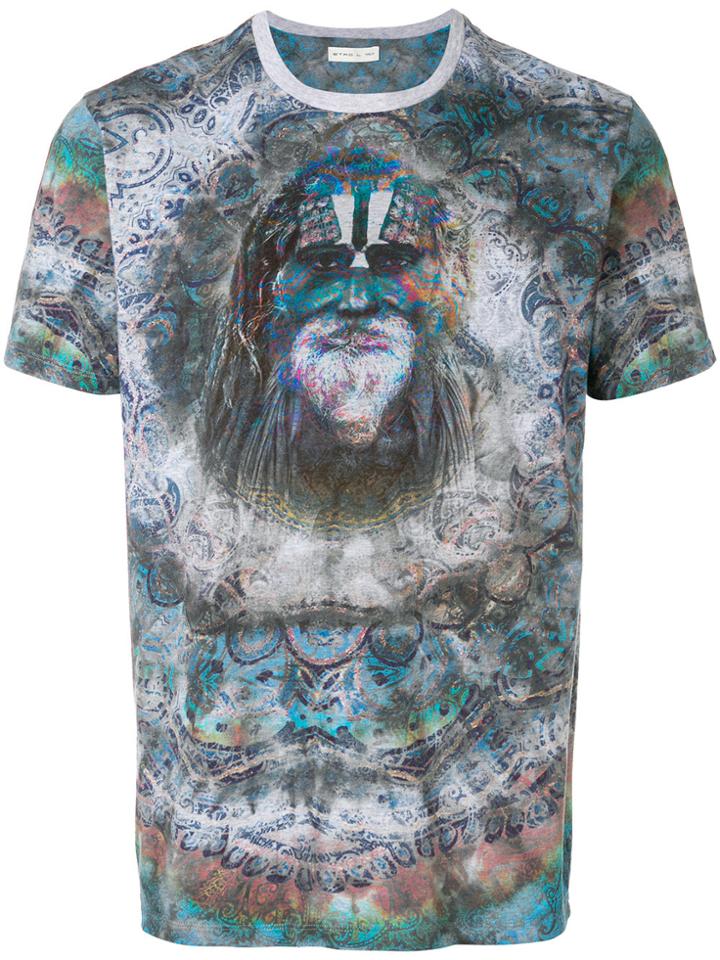 Etro Indian Print T-shirt - Blue