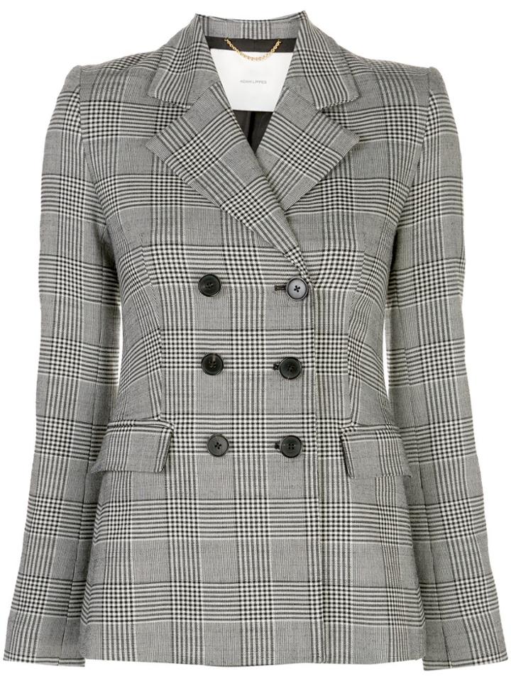 Adam Lippes Double-breasted Plaid Blazer - Grey