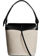 Burberry The Large Cotton Linen And Leather Bucket Bag - White