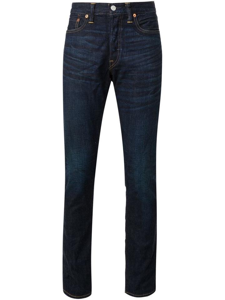 Rrl Slim Fit Jeans, Men's, Size: 34/34, Blue, Cotton