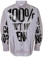 Doublet Slogan Striped Shirt - White