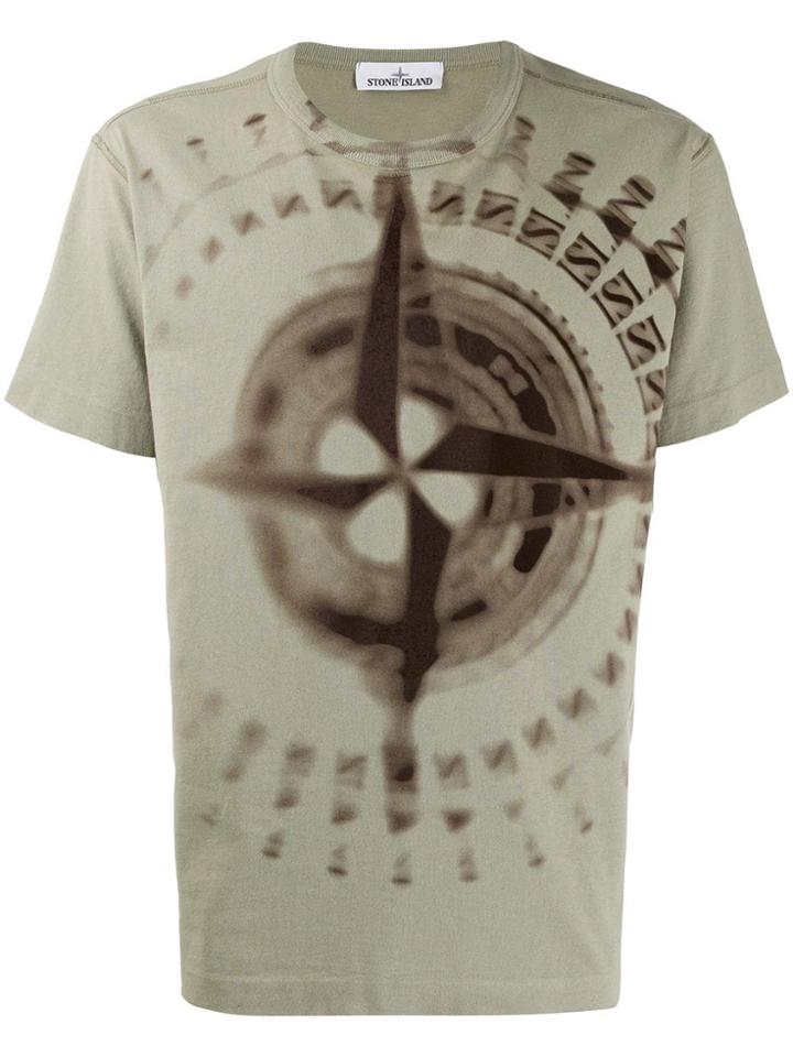 Stone Island Blurry Compass Print T-shirt - Green