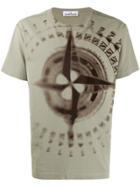 Stone Island Blurry Compass Print T-shirt - Green