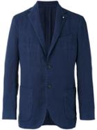 Lardini Casual Blazer, Men's, Size: 54, Blue, Hemp