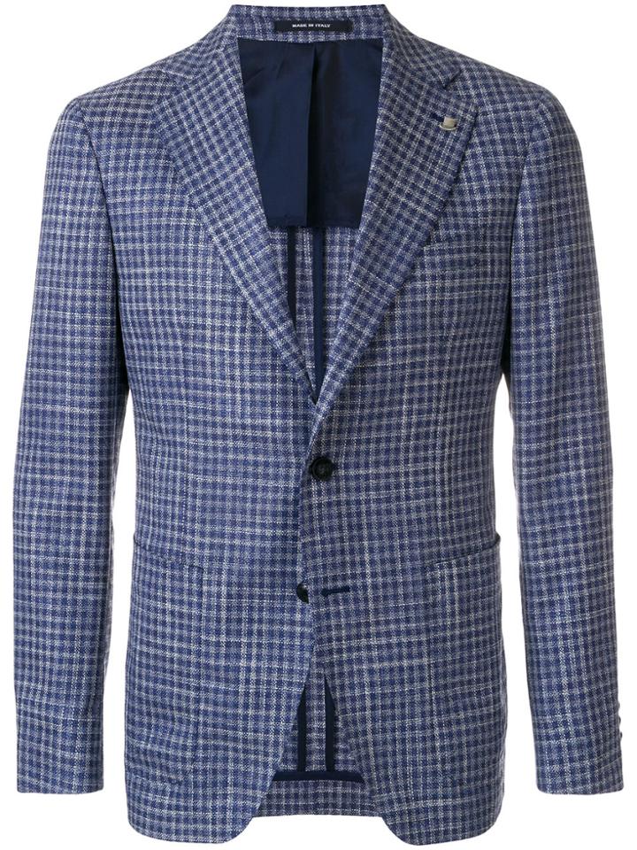 Tagliatore Tailored Check Blazer - Blue