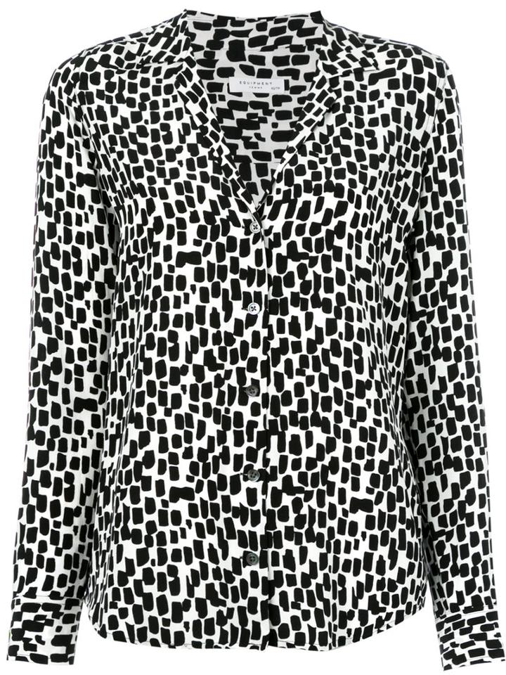 Equipment Geometric Print Shirt, Women's, Size: Xs, White, Silk