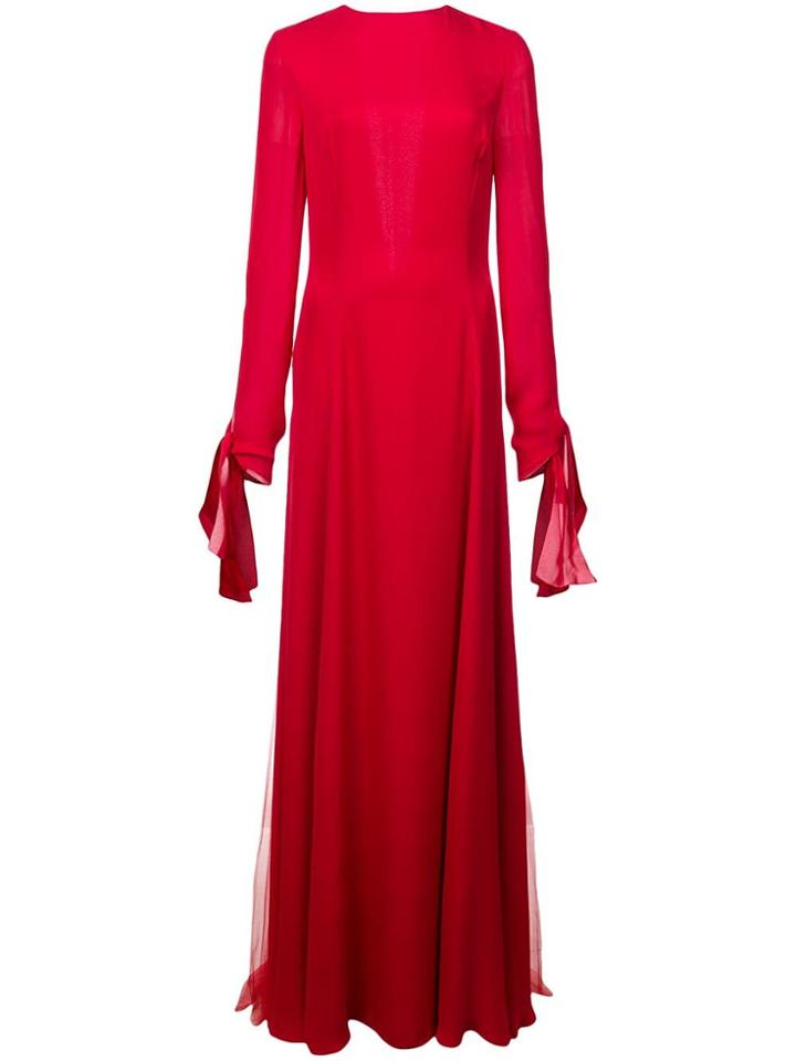 Carolina Herrera Tie Wrist Maxi Dress - Red