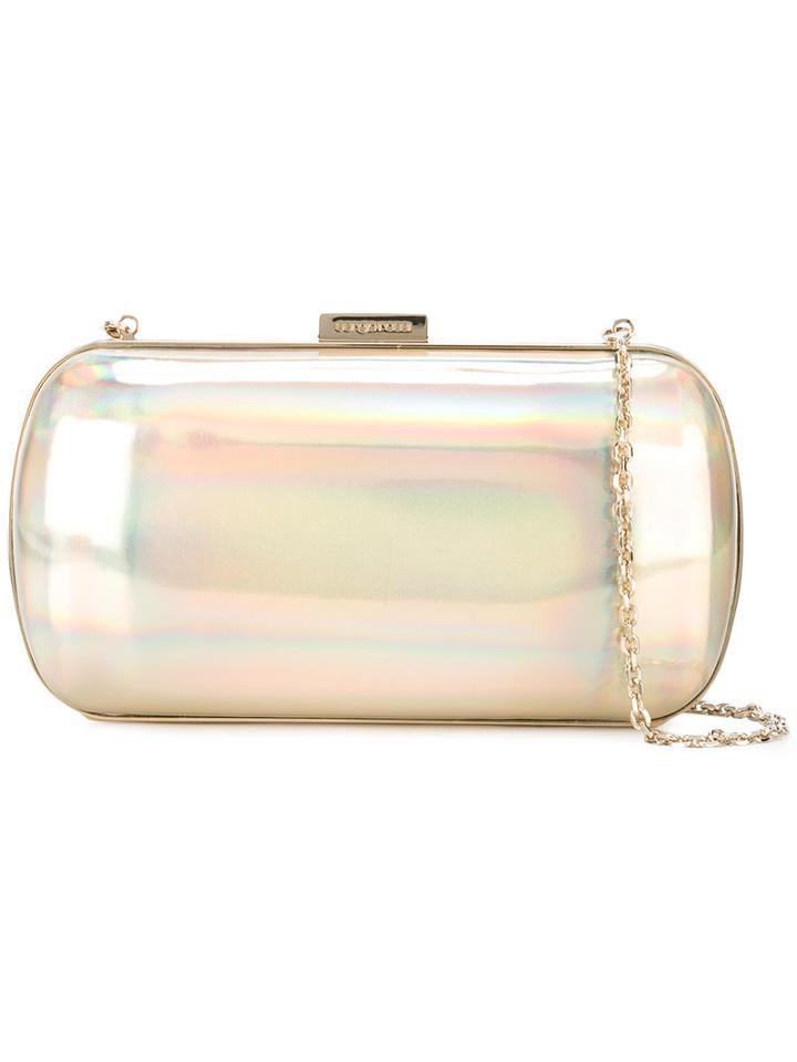 Sergio Rossi Small Clutch, Women's, Grey, Leather/metal (other)