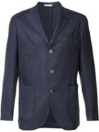 Boglioli Three Button Blazer, Men's, Size: 48, Blue, Wool