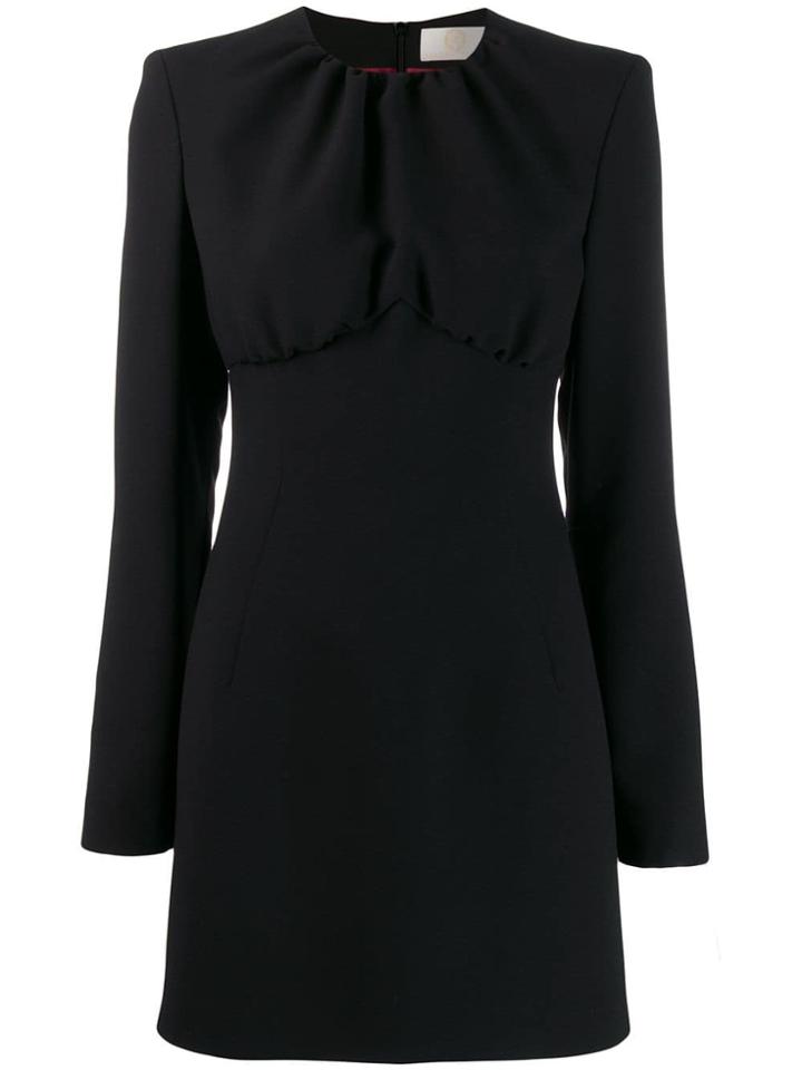 Sara Battaglia Long Sleeve Mini Dress - Black