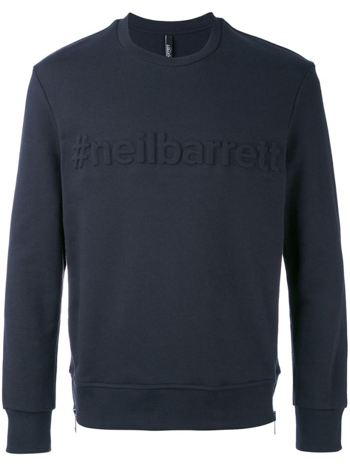 Neil Barrett Stripe Hem Sweatshirt - Blue