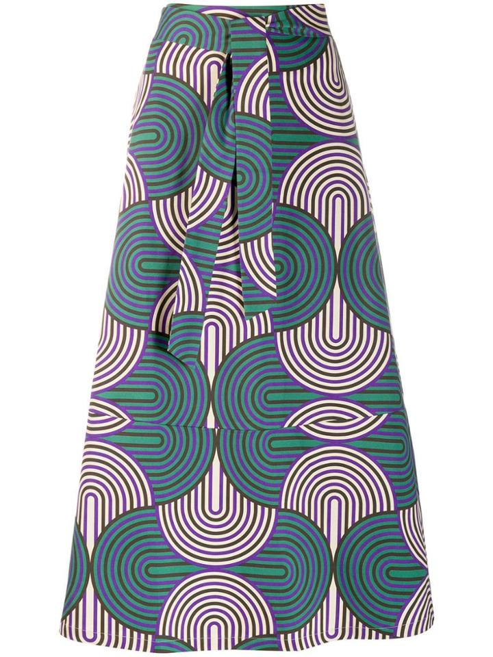 La Doublej Printed Midi Skirt - Green
