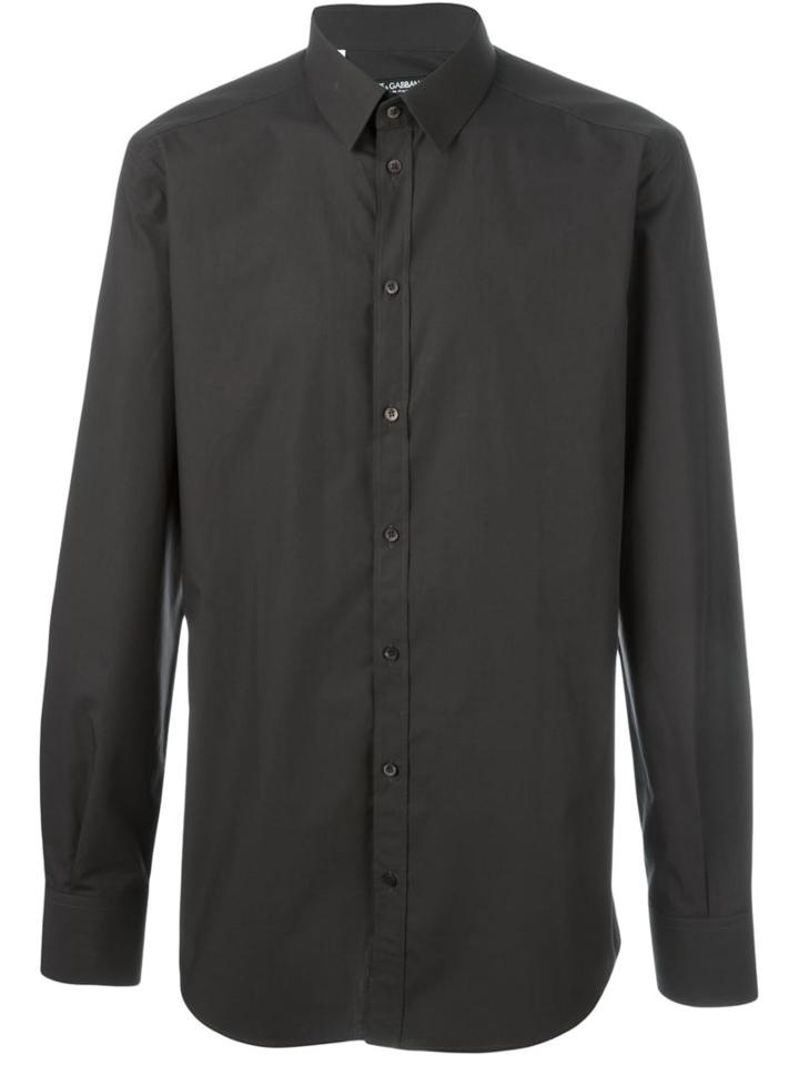 Dolce & Gabbana Classic Shirt, Men's, Size: 40, Black, Cotton