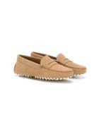 Tod S Kids Gommini Driving Shoes, Boy's, Size: 34, Nude/neutrals