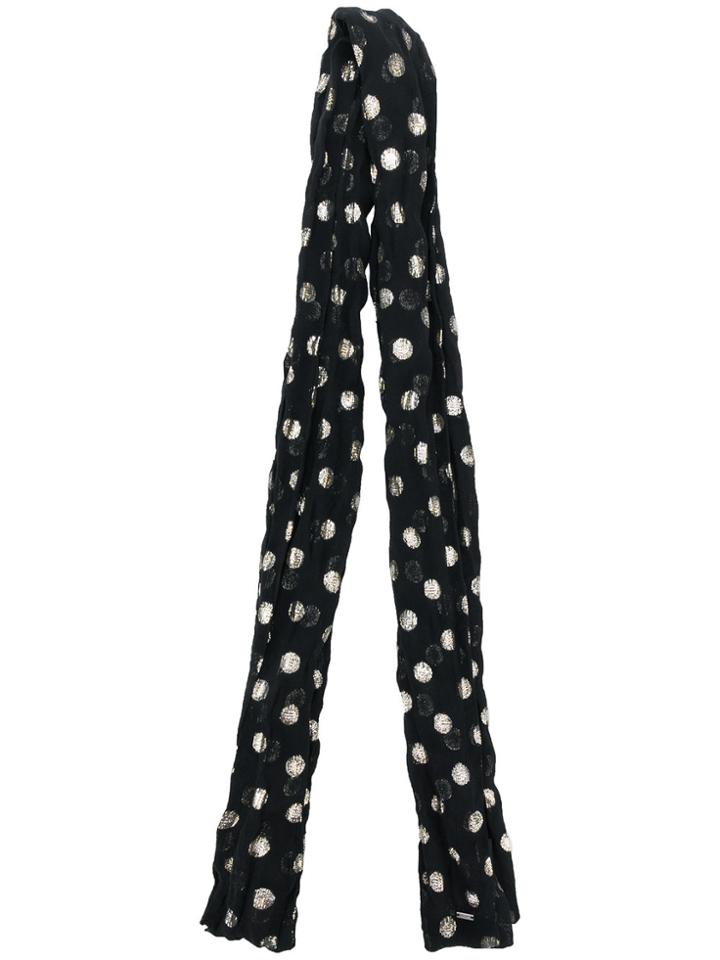 Saint Laurent Polka Dot Print Scarf - Black