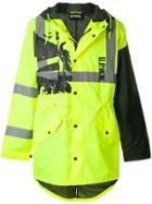 Utility Pro Hi Vis Print Hooded Jacket - Yellow & Orange