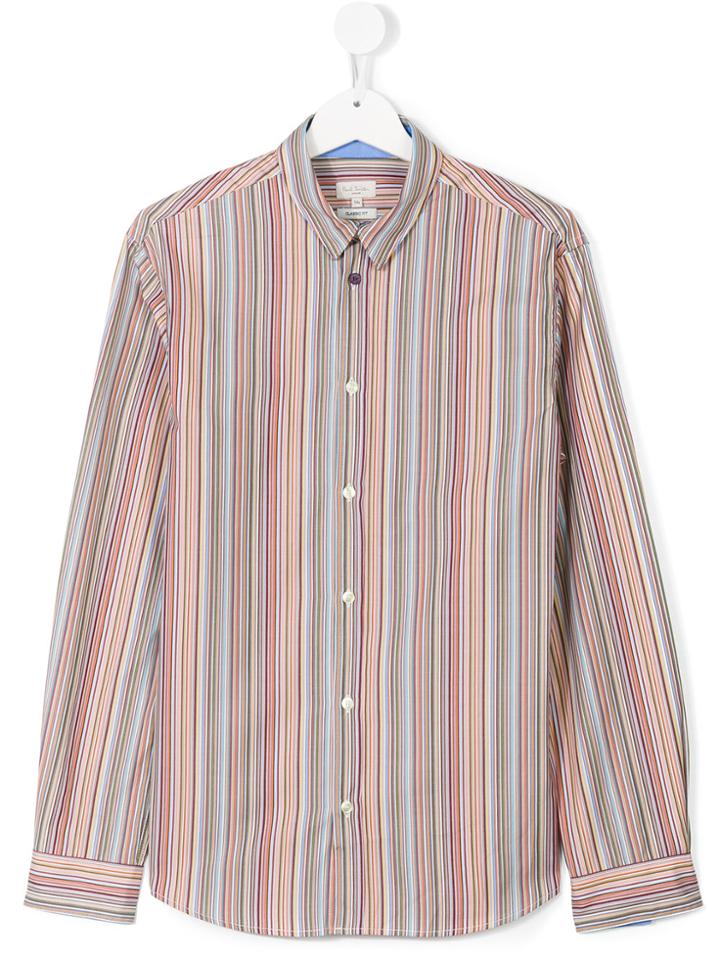 Paul Smith Junior Striped Poplin Shirt - Multicolour